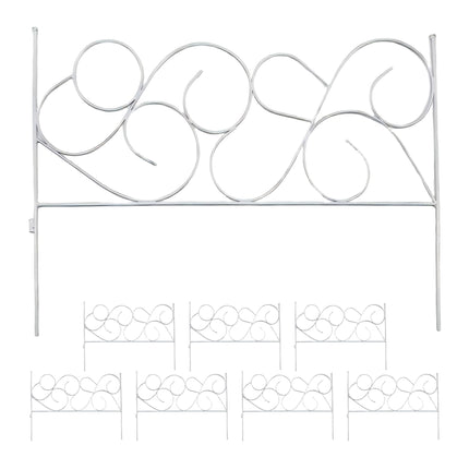 Metal Garden Edging, 8-Piece Art Nouveau Design
