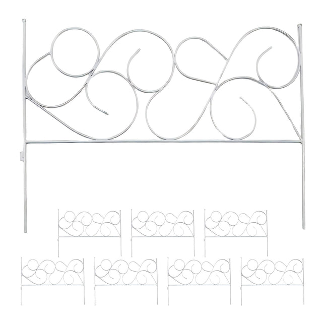 Metal Garden Edging, 8-Piece Art Nouveau Design