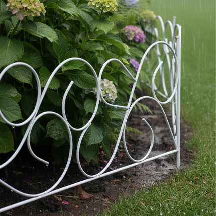 Metal Garden Edging, 8-Piece Art Nouveau Design
