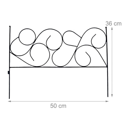Metal Garden Edging, 8-Piece Art Nouveau Design