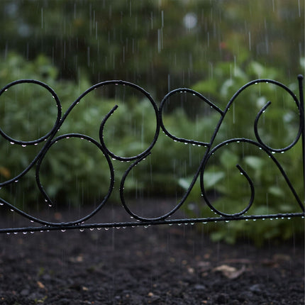 Metal Garden Edging, 8-Piece Art Nouveau Design