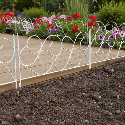 Metal Garden Edging, 8-Piece Art Nouveau Design