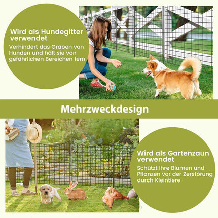 Metal Garden Fence Panels, 5 Pack, 98 cm High, Black
