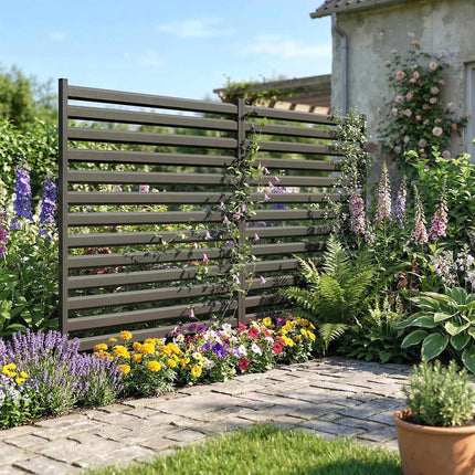 Metal Garden Fence Panels, 91 x 152 cm, Black, 2-Pack