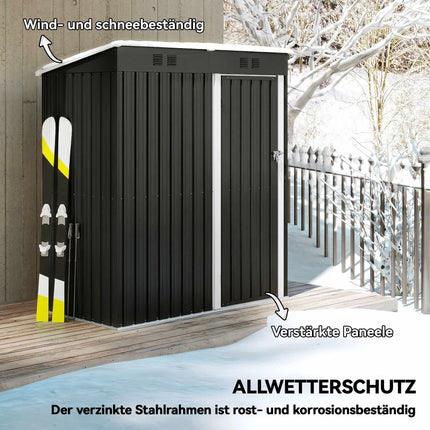 Metal Garden Shed 1.37m², Lockable with Ventilation