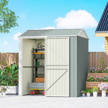 Metal Garden Shed, Galvanized Steel, Ventilated Roof