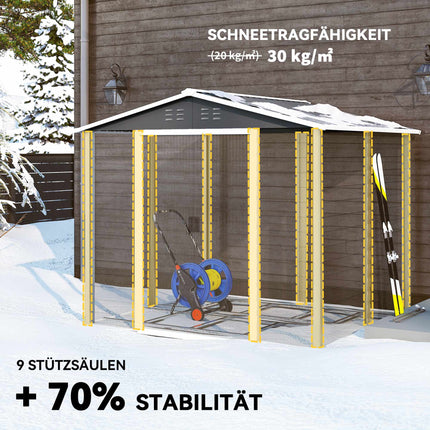 Metal Garden Shed, Weatherproof & Lockable, 240x206x198 cm