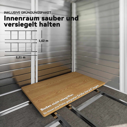 Metal Garden Shed, Weatherproof & Lockable, 240x206x198 cm
