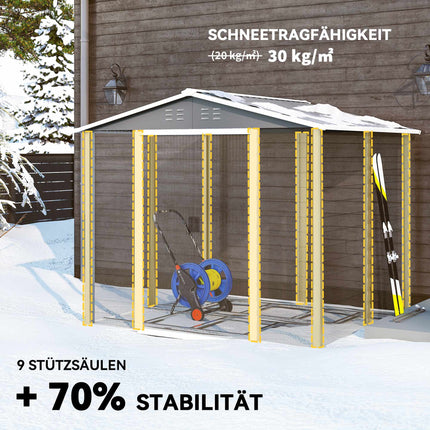 Metal Garden Shed, Weatherproof & Lockable, 240x206x198 cm