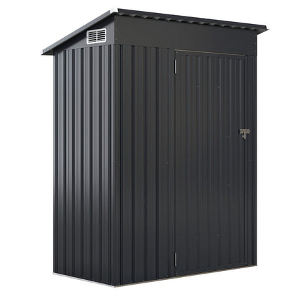 Metal Garden Shed with Sloped Roof, 150 x 90.5 x 185 cm