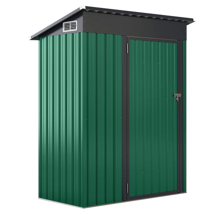 Metal Garden Shed with Sloped Roof, 150 x 90.5 x 185 cm
