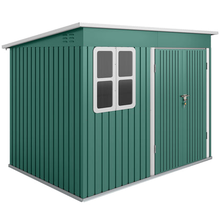 Metal Garden Storage Shed, Window, Wide Door, 260x177x190 cm
