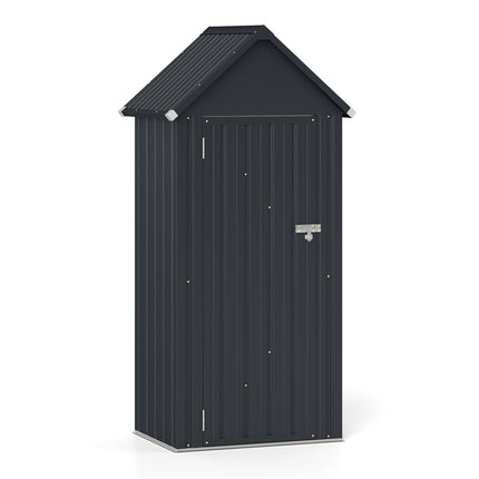 Metal Garden Tool Shed with 3 Adjustable Shelves, Lockable Door