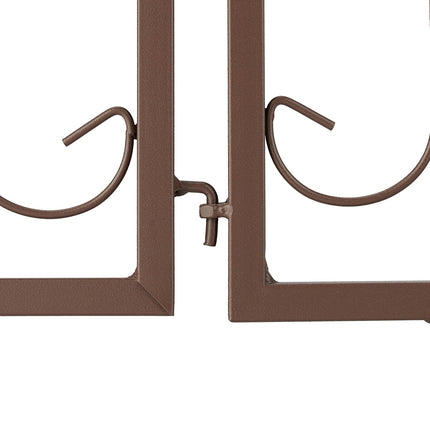 Metal Lawn Edging, 4 Pieces, Brown Decorative Border