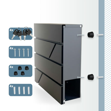 Metal Mailbox with Newspaper Slot and Lock