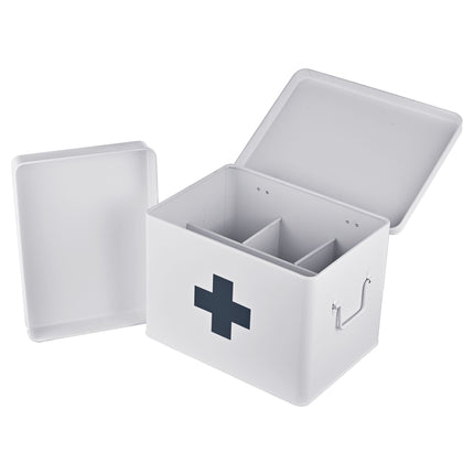 Metal Medicine Storage Box with 4 Compartments