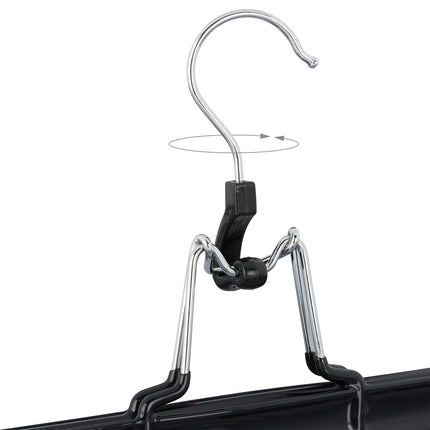 Metal Pants Hangers, Black PVC-Coated Clamp Holders