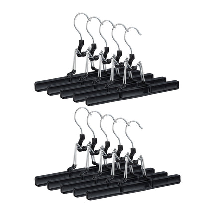 Metal Pants Hangers, Black PVC-Coated Clamp Holders