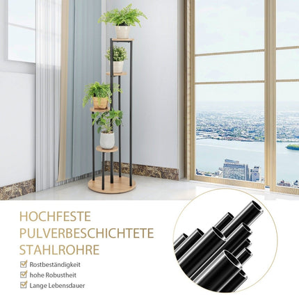 Metal Plant Stand – 4-Tier Black Ladder Shelf for Pots