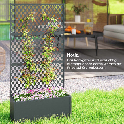 Metal Planter Box with Trellis, 110L Capacity, Weatherproof