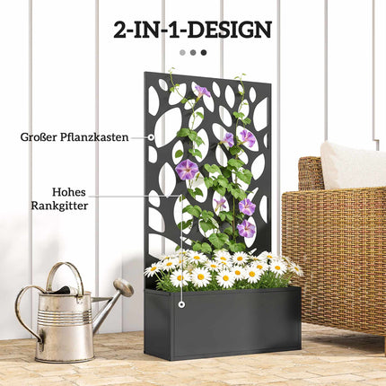 Metal Planter with Trellis, Wall-Mount or Freestanding
