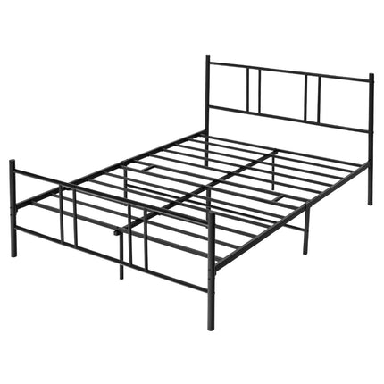 Metal Platform Bed Frame 200 x 160 cm, Headboard, Black