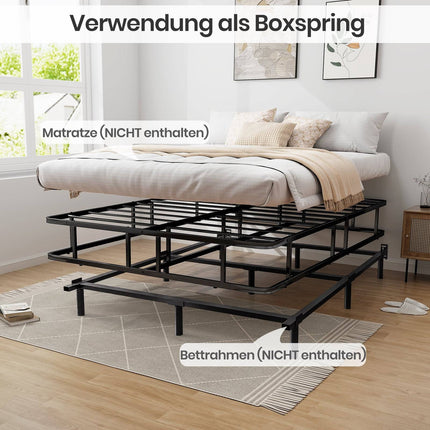 Metal Platform Bed Frame, Black, 200 x 140 x 26 cm