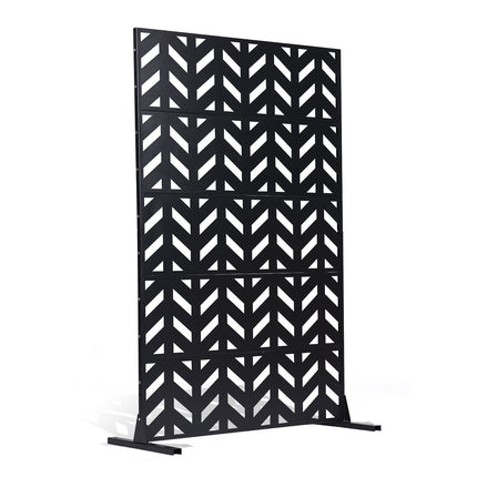 Metal Privacy Screen 47 x 72 In, 5-Panel, Black