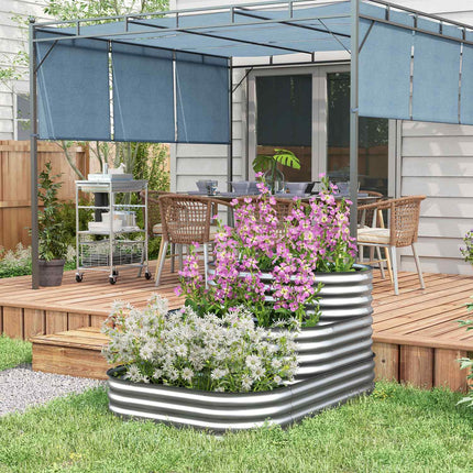 Metal garden bed, planting in 3 levels, safety edges