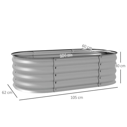 Metal garden bed, open bottom, 105 x 62 x 30 cm