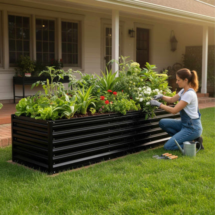 Metal Raised Garden Bed, 57x240x90cm, Galvanized Steel