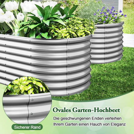 Metal Raised Garden Bed, Open Bottom, 165x80x60 cm