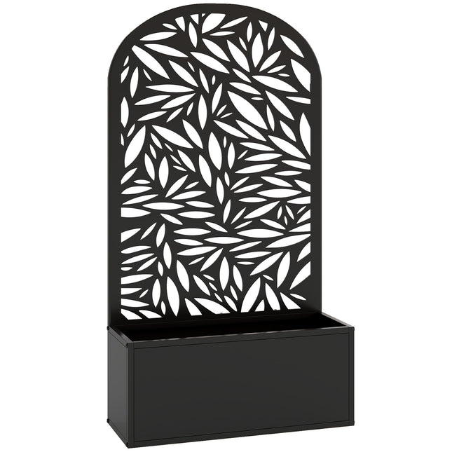 Metal Raised Planter with Trellis, Wall-Mount or Free-Standing