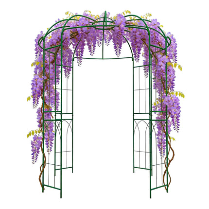 Metal Rose Arbour with Trellis Panels – Dark Green