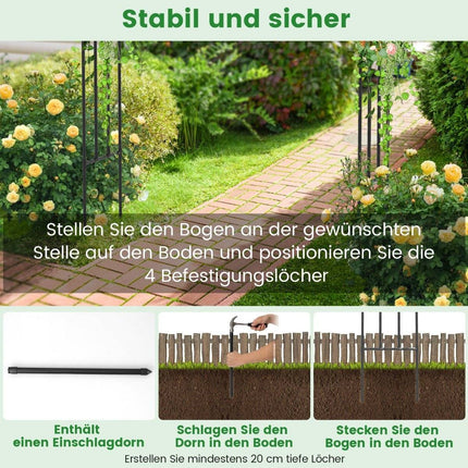 Metal Rose Arch Trellis for Climbing Plants Tendril Arch Large Decorative Arch