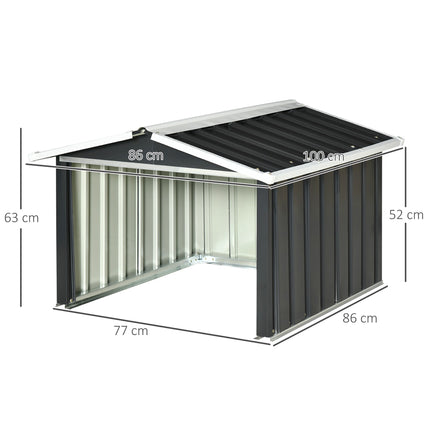 Metal Shed for Lawn Mower Robot, Rustproof, 86x100x63cm