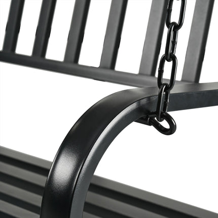Metal Swing Bench for 2 – Armrests, Curved Seat