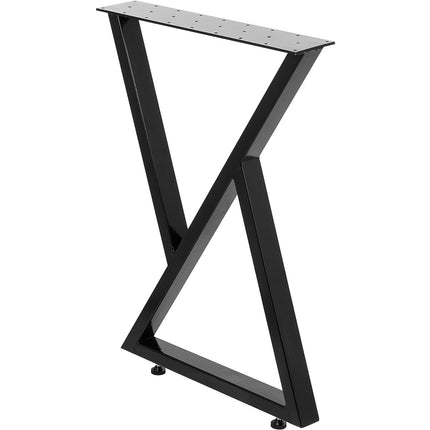 Metal Table Legs, Set of 2, Black Zigzag, 28 Inch