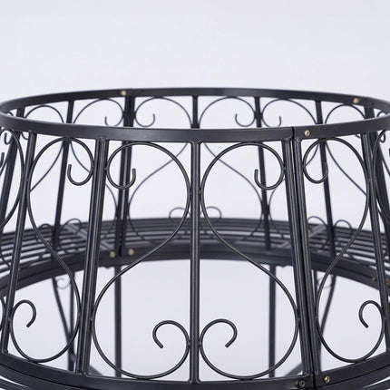 Metal Tree Bench, 160 cm Diameter, Black Steel