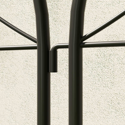 Black stainless metal trellis set for climbing plants, 50x150 cm