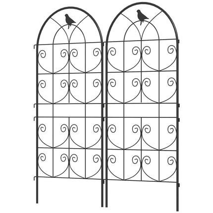 Rustproof metal bird design trellis set, 50x120 cm, 2-pack