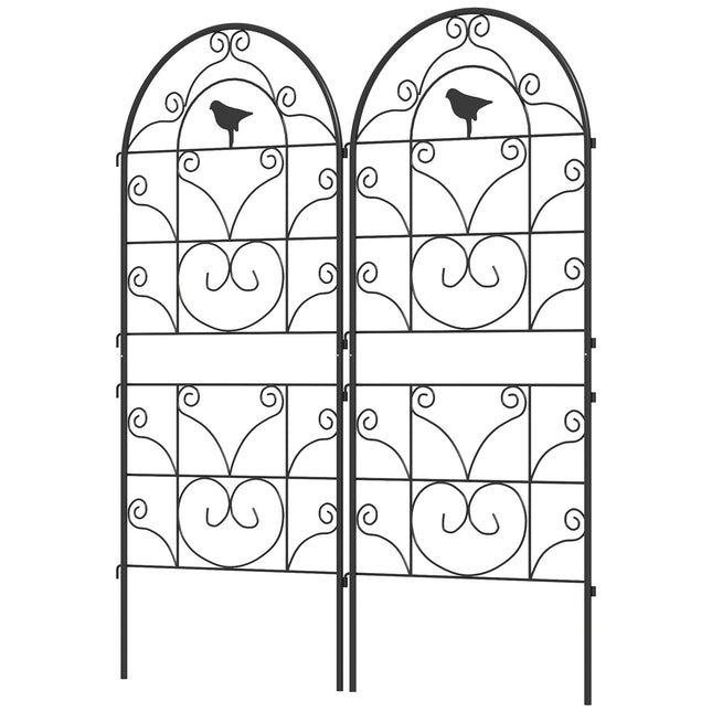 Rust-proof metal trellis set for climbing plants, 50x120 cm
