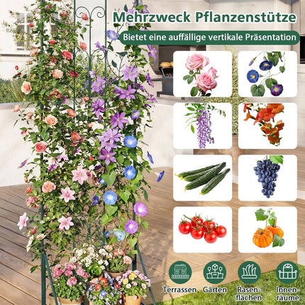 Metal Trellis with Foldable Shelf for Climbing Plants