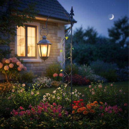 Metal Trellis with Shepherd's Crook for Climbing Plants