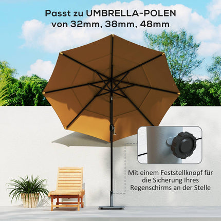 Metal Umbrella Base, 18.5 kg, Fits 32/38/48 mm Poles