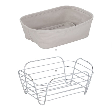 Metal bread basket with cover