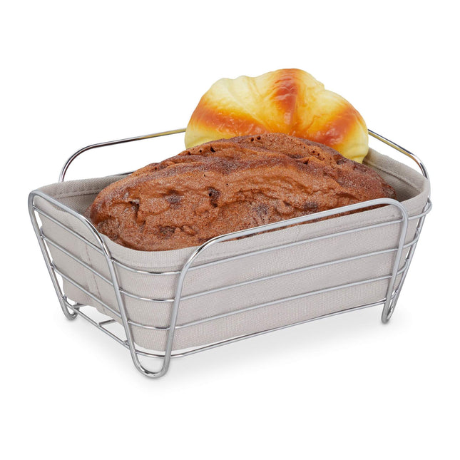 Metal bread basket with cover