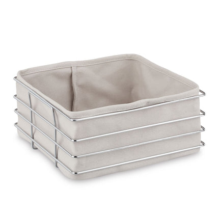 Metal bread basket with fabric cover