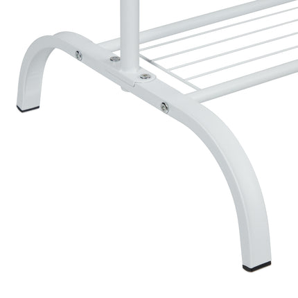 Metal clothes hanger with shelf