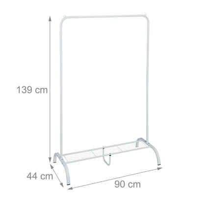 Metal clothes hanger with shelf